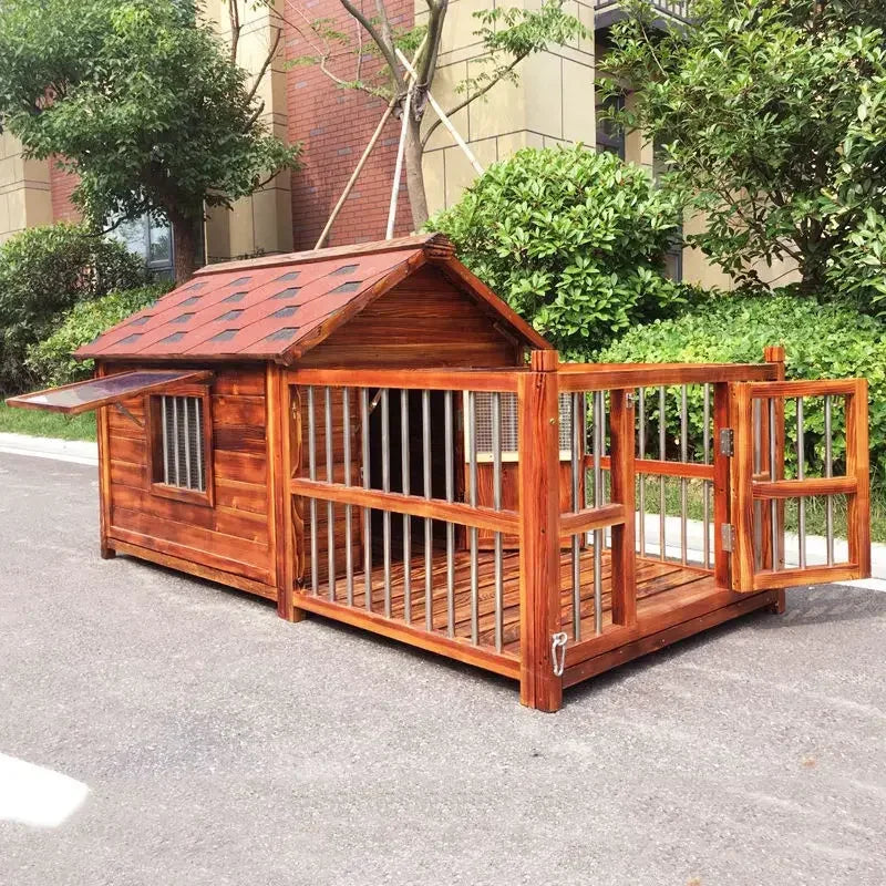 Outdoor Waterproof Solid Wood Kennel Medium and Large Dog Golden Retriever Kennel House Rainproof Outdoor Four Seasons