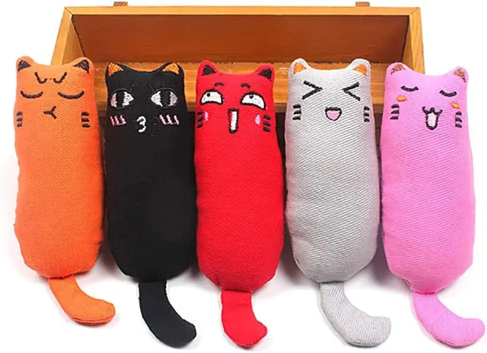 Bite Resistant Catnip Toy for Cats,Catnip Filled Cartoon Mice Cat Teething Chew Toy