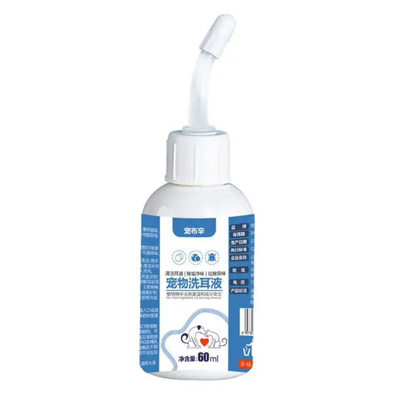 Ear Drops for Cat and Dog 60ml Gentle & Natural Ear Drops Ear Cleaning Liquid Regular Use Helps Avoid Discomfort Dog Ear Cleaner