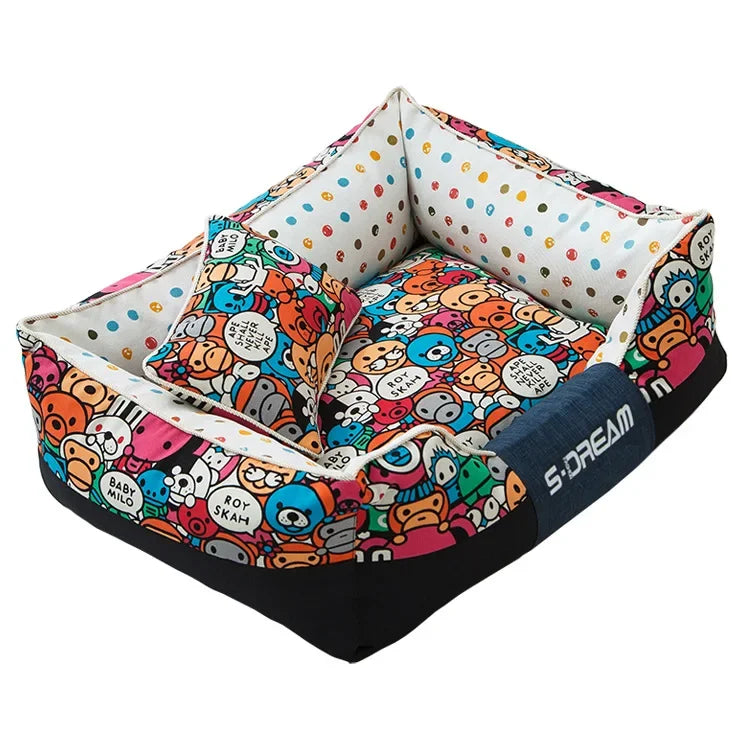 Kennel cat litter can be dismantled and washed in winter, golden retriever teddy large dog and dog mat, four-season universal