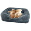 Cozy Plush Dog Sofa Bed Square Beds Washable Warm Pet Cushion Orthopedic Lounger Fluffy With Zipper Cover