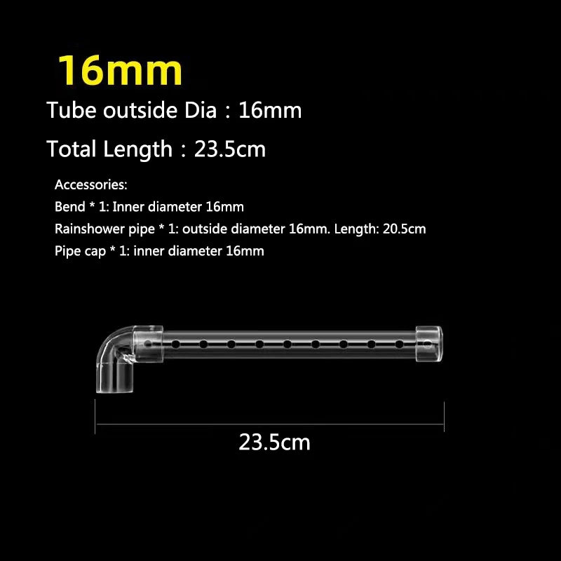 Aquarium Filter Rain Spray Bar Outflow Pipe Transparent Acrylic Rain Shower Outlet Tube Kit Fish Tank External Filter Accessries
