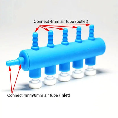 Aquarium Air Splitter Valve Fish Tank Air Pump Flow Splitter Distributor Pump Valve Tap Lever Control Switch Valves Accessories