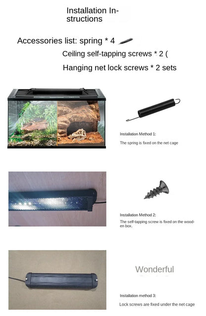 UVA+UVB Reptile Full Spectrum LED Light Turtle Lizard Snake Terrarium Sunbathe Heat Lamp 10.0 20.0 Sun Lamp Sunbathe Heat Lamp