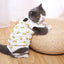 Cat Sleeveless Shirt Cat Recovery Suit Breathable E-Collar Alternative Vest for Cat Small Puppy Cute Printed Cotton Pet Clothes
