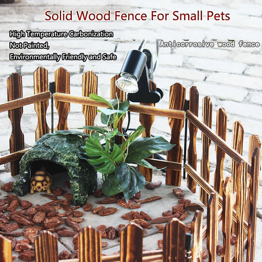 Wooden Fencing Barrier DIY Mini Landscape Crawling Small Pet Turtle Fence Balcony Landscape Barrier Accessory Indoor Courtyard