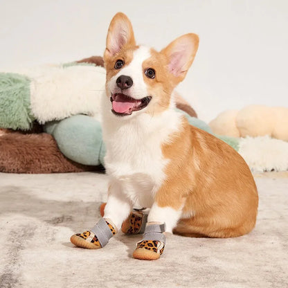 Pet Shoes Waterproof Non Slip Puppy Snow Booties for Small Dogs Chihuahua Boots for Winter Tiny Cat Shoes for Cold Weather 4pcs