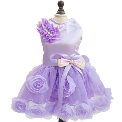 Dog Dresses Puppy Wedding Dress Female Dogs Wedding Costume Girl Dogs Rose Dress for Doggy Teddy Chihuahua Pet Princess Clothing