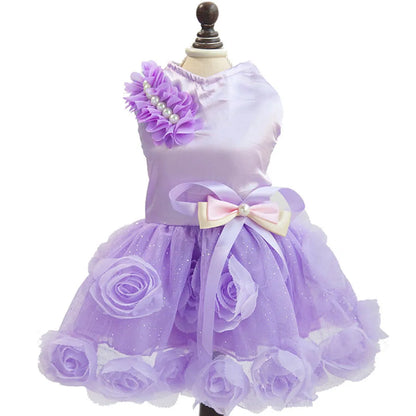 Dog Dresses Puppy Wedding Dress Female Dogs Wedding Costume Girl Dogs Rose Dress for Doggy Teddy Chihuahua Pet Princess Clothing
