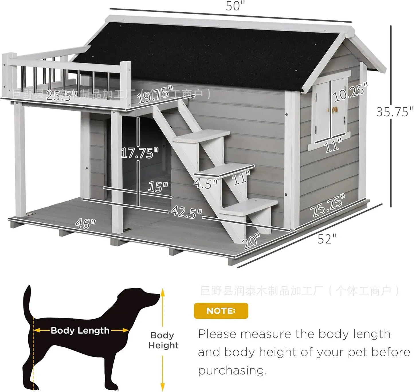 Outdoor rain and sun protection Solid wood dog house Dog house Preservative wood Pet nest Universal warm cat kennel Kennel
