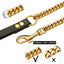 Dog Lead 10MM Gold Dog Leash Stainless Steel Metal Chew Proof Chain Pet Traction Rope