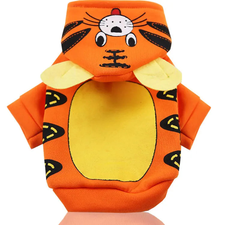 Costumes Cartoon Cute Pet Dog Clothes Winter Christmas Soft Fleece Animal Duck Owl Tiger Dinosaur Cosplay Dog Hoodies Clothes