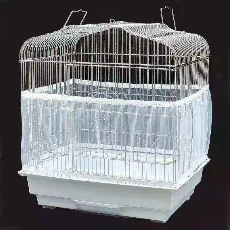High Quality Nylon Mesh Bird Cage Cover Shell Skirt Net Easy Cleaning Seed Catcher Guard Bird Cage Accessories Parrot Bird Net