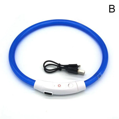 50cm LED Luminous Dog Collar Waterproof And Dustproof Visual Night Dog Walking To Prevent Lost Creative Color Dog Sub-sign Light