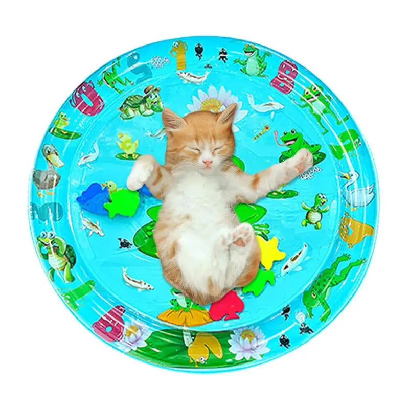 Water Play Mat For Cats Water Mat For Cat And Dog Thickened Water Sensory Playmat Pet Playing Water Sensory Pad 65cm