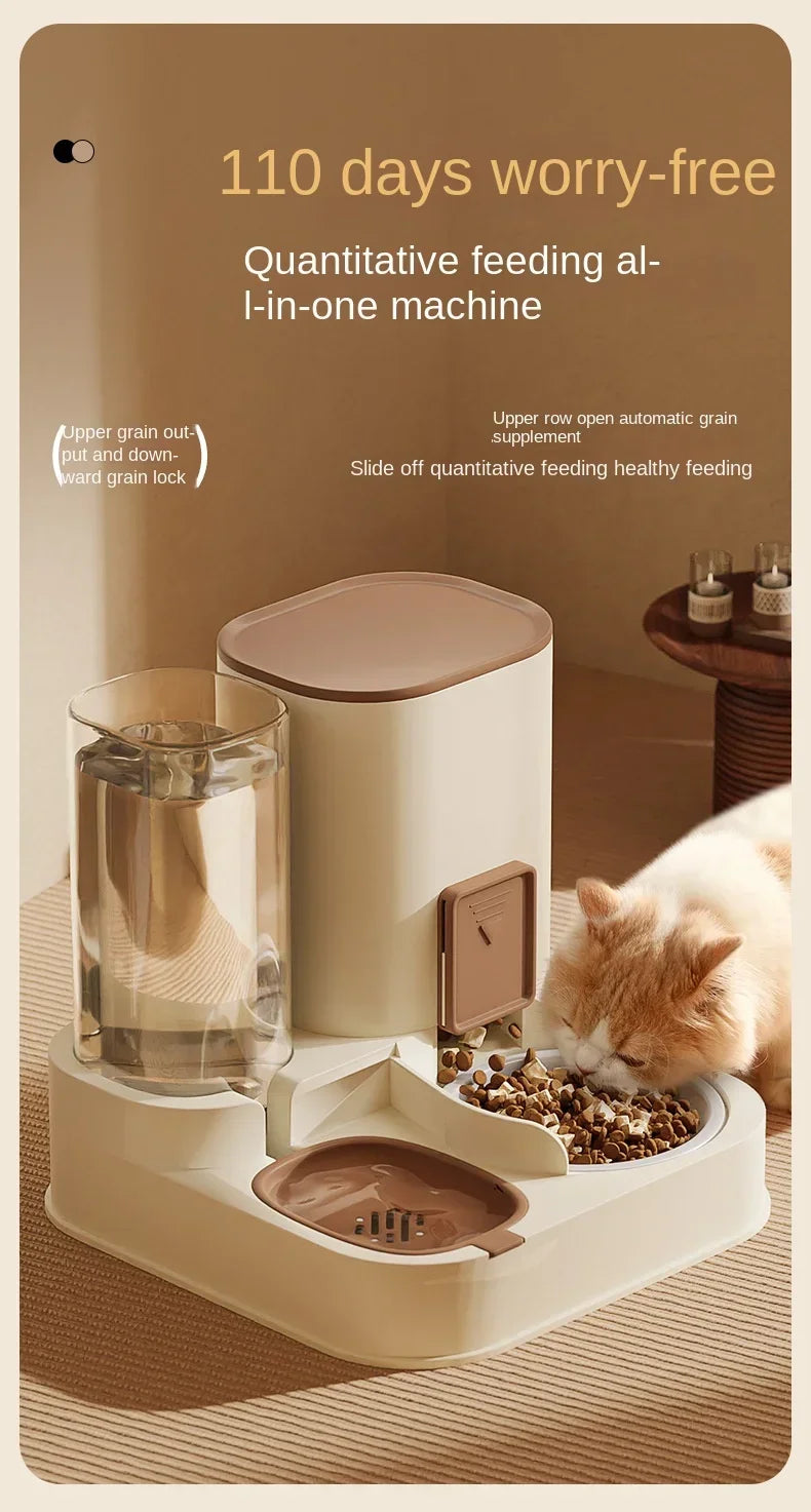 New Type of Pet Cat Large Water Dispenser Automatic Water Feeder Food Container Water and Grain Integrated Dry Wet Separation