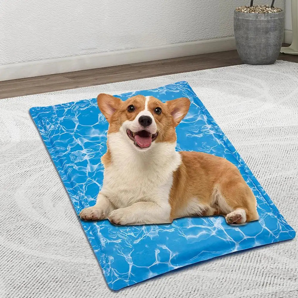 Cooling Dog Bed Pet Blanket Mat Pad Breathable Pad Blanket Puppy Kitten Summer Cool Playing Mat For Small Medium Pets Cats