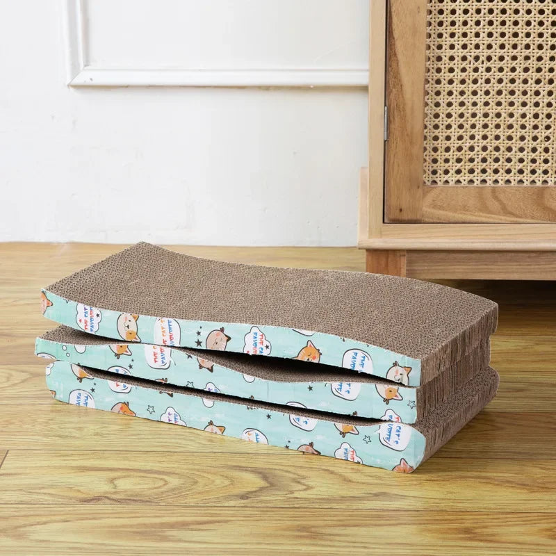 Cat Scratch Board, Cardboard Double-sided Cat Scratch Board Large Wide Corrugated Modern Sofa Bed with Catnip