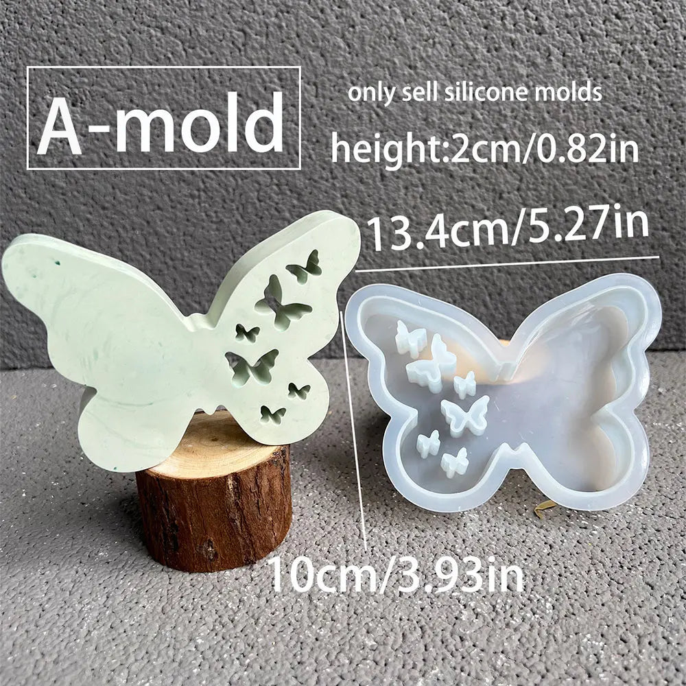 3D Bird Animal Mold Cute Butterfly Plaster Hanging Decoration Resin Silicone Clay Mold DIY Lovebird Garden Decoration