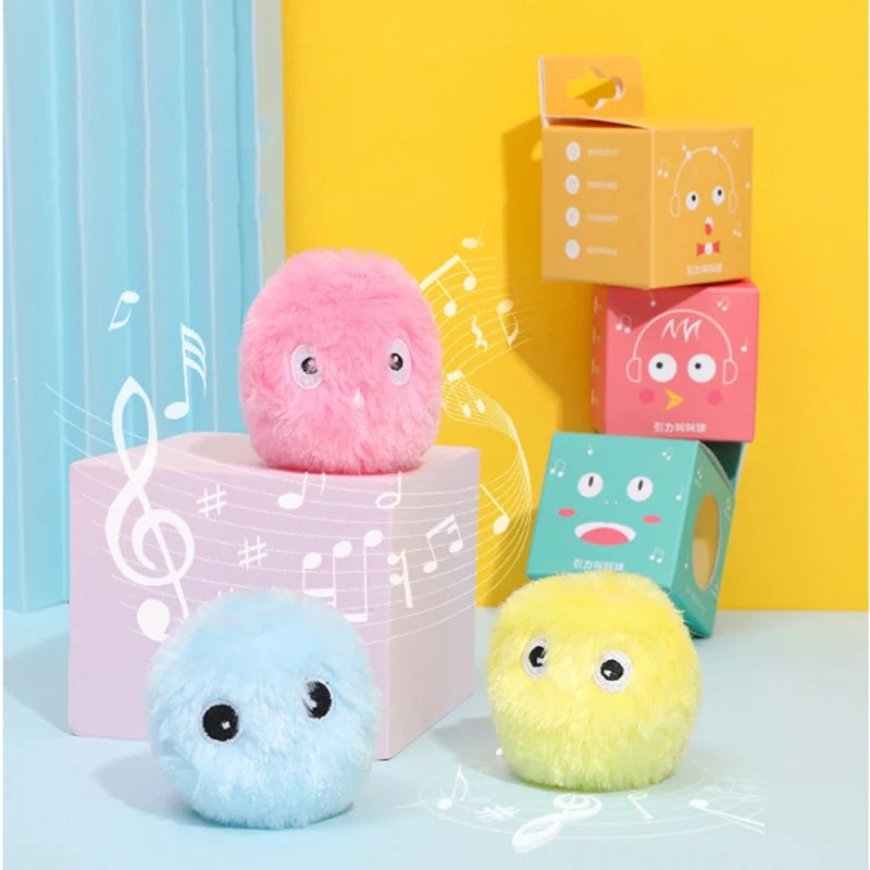Interactive Ball Smart Cat Toys Plush Electric Catnip Training Toy Kitten Touch Sounding Pet Product Squeak Toy Ball