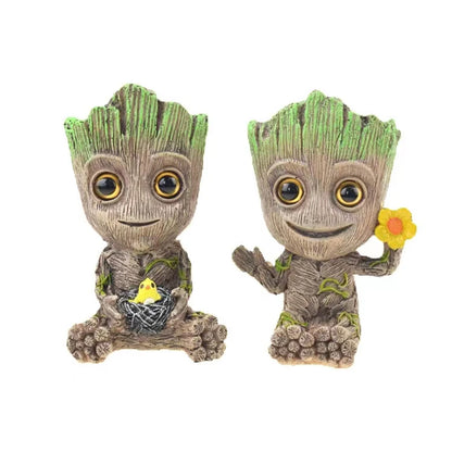 Cute Tree Man Figurine Aquarium Decoration With Air Bubble Driftwood Statue Multifunction  Fish Tank Background Ornament Shelter