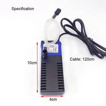 4W Mini Submersible Aquarium Filter Fish Tank Internal Filter Pump Water Flow Circulation Add Oxygen For Fish Turtle Tank Supply