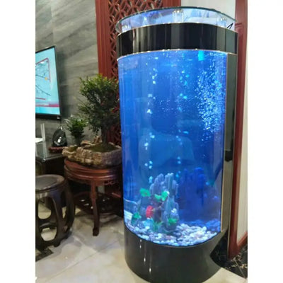 Fish tank semi-circular aquarium cylindrical glass tank home living room bar goldfish tank 1 meter can be ordered