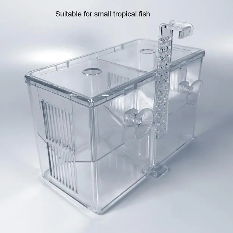 Aquarium Accessories Acrylic Fish Breeding Isolation Box Fish Tank Aquarium Breeder Double Guppies Hatching Incubator