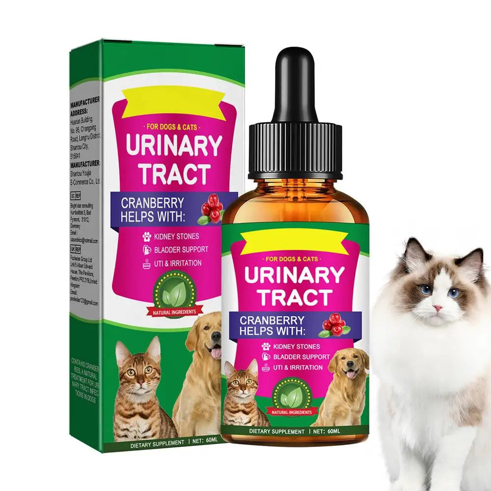 Powerful Cat Bladder Drops 60ml For Urinary Tract Care Powerful Bladder Stone Remover Promote Kidney Health Pet Health Care