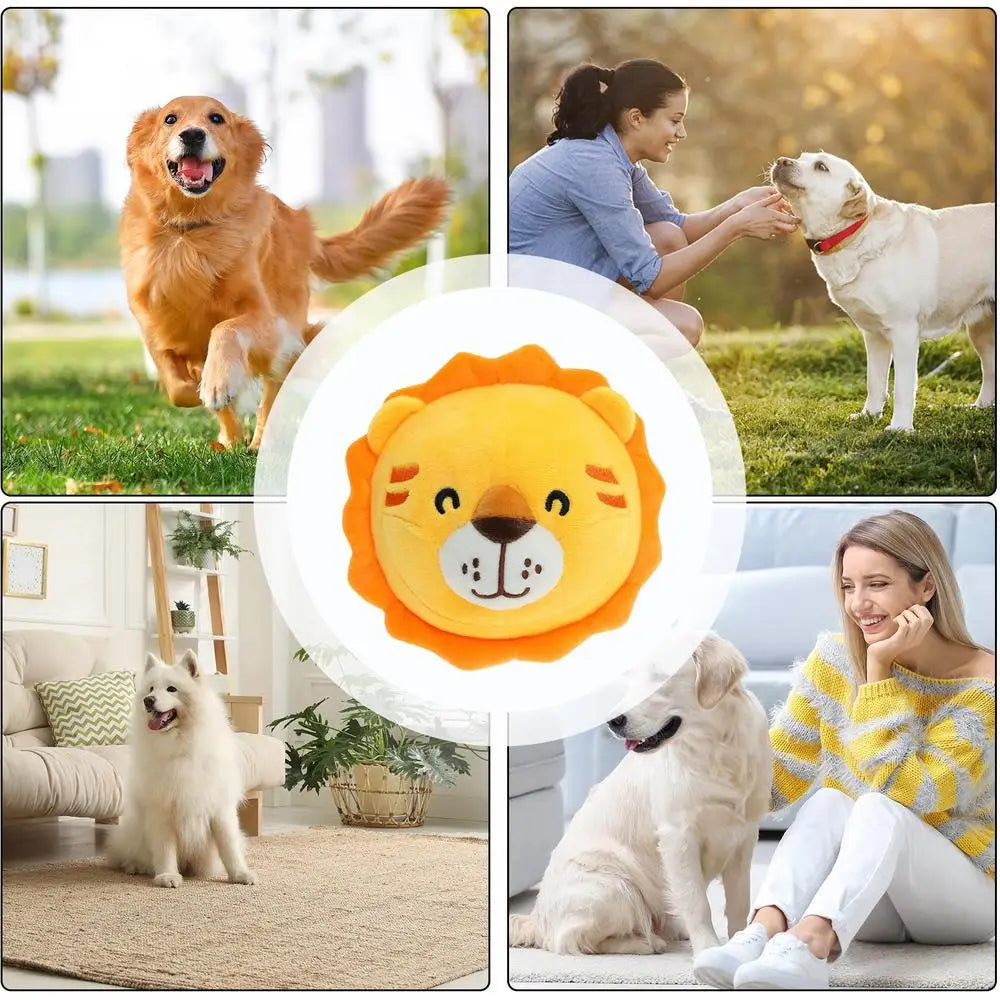 Pet Ball For Dogs Plush Bouncing Rotating Ball USB Rechargeable Dog Exercise Toys With Squeak Sound Bouncing Ball For Hall Park