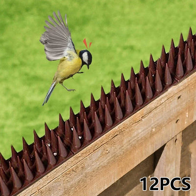 12Pcs Fence Wall Spikes Bird Deterrent Spikes Plastic Anti Climb Cat Animal Repellent For Garden Fences Birds Pigeons Spikes