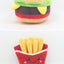 Hamburger pet plush toy sound toy fries burger milkshake cup with BB sound paper
