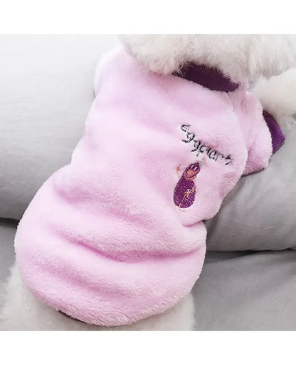 Pet Dog Clothes Warm Fleece Cute Fruit Print Coat Small Medium Cat Shirt Jacket Autumn Puppy Sweater Hoodie Chihuahua Yorkies
