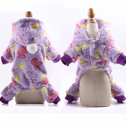 Pet Dog Soft Warm Jumpsuits Clothing for Dogs Pajamas Fleece Small Puppy Coat Pet Outfits Hoodie Clothing Cats Clothes Christmas