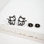 1 Pair Cute Cat Stainless Steel Stud Earrings for Mens Womens Punk Students Gifts Trend Fashion Small Ear Studs Jewelry