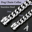 Gold Dog Chain Collar with Pendant A 15/19mm Wide Cuban Link Strong Stainless Steel Chew Proof Collar for Small Medium Large Dog