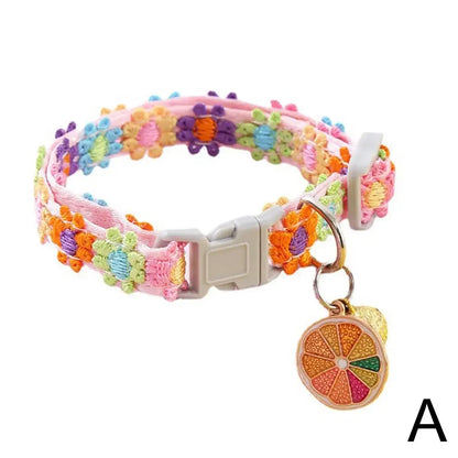 Pet Collar Adjustable Colorful Lace Flower Cat Collar Cute Product Kitten Cat Necklace Pet Dog Puppy Collar Bell Accessory O3N2