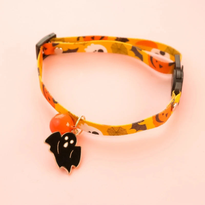 Lightweight Halloween Dog Collars Durable Skull Bat Pendant Cosplay Neck Accessories for Cats Personalized Decorate Pet Necklace