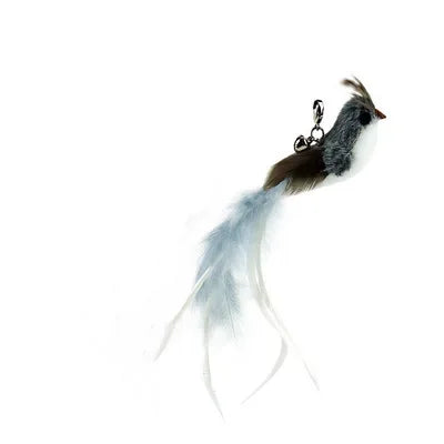 Funny Cat Stick Toy Furry Feather with Bell Cat Stick Toy Kitten Playing Pet Accessories Worm on A String Cat Toys Interactive