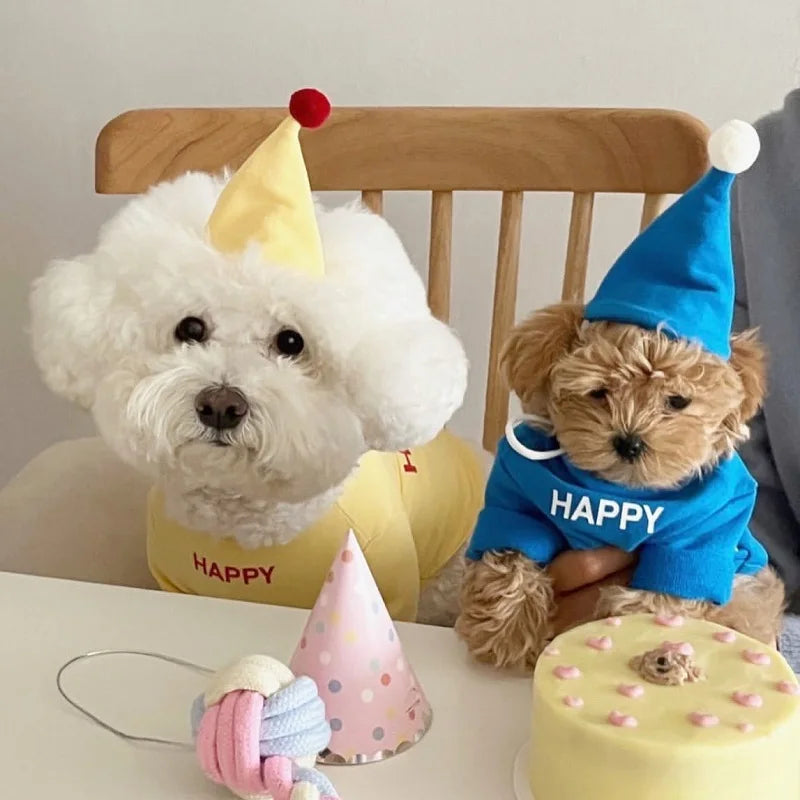 Pet Dog Vest Kitten Puppy Summer T- Shirt Solid Dog Clothes for Small Dogs Cat Dog Birthday Party Festival Accessories Apparels