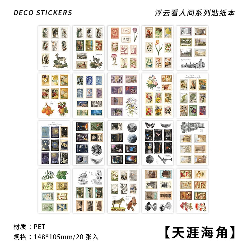 JIANQI 20 pcs PET Die cut Stickers book Plant Flower Label Decorative handmade Scrapbooking Material Diary Album Craft Supplies