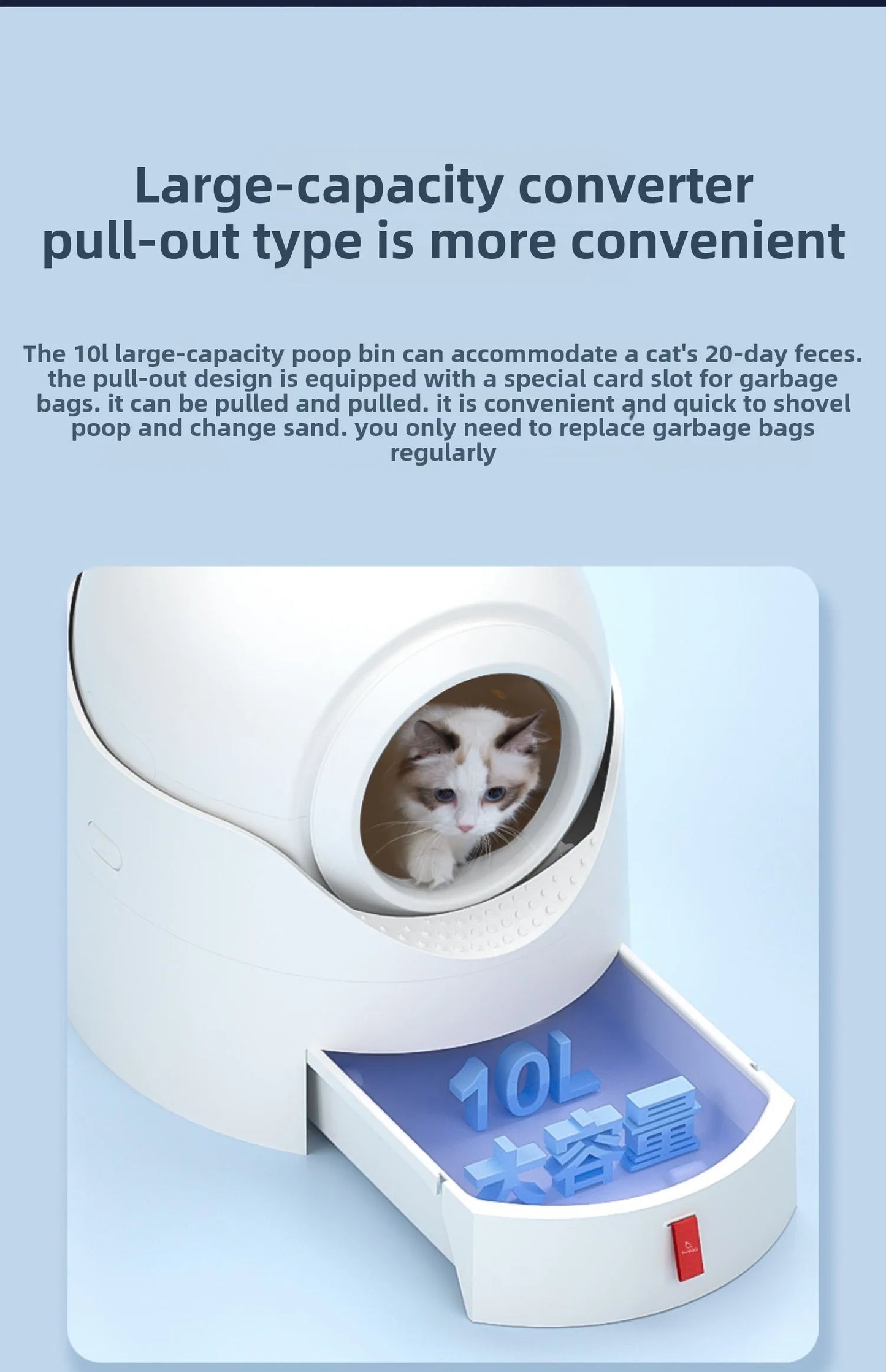 Semi-Automatic Cat Litter Pan Portable Quick Cleaner Semi-Automatic Cat Litter Box Anti-Odor with Litter Splash Bowl
