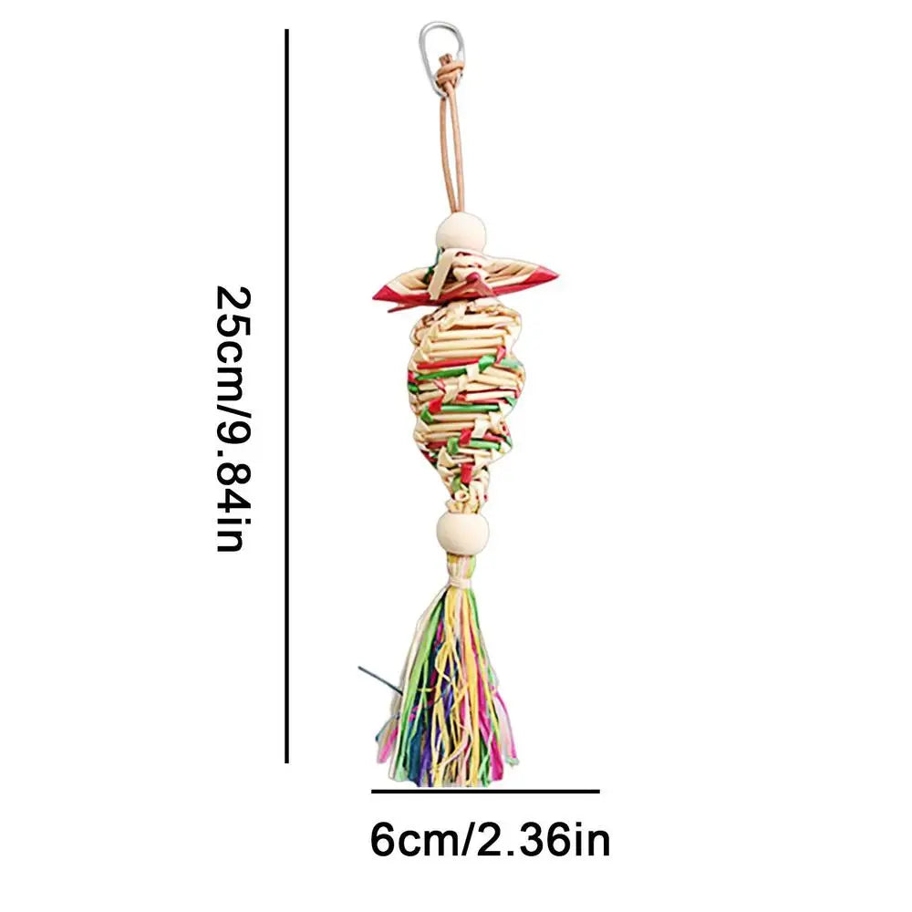 Parrot Foraging Toy Bird Perch Toys With Shredding Foraging Bird Shredded Paper Cage Accessories For Cockatiel Lovebird