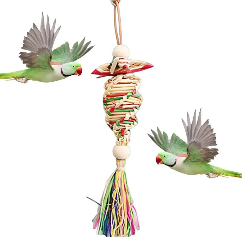 Parrot Foraging Toy Bird Perch Toys With Shredding Foraging Bird Shredded Paper Cage Accessories For Cockatiel Lovebird