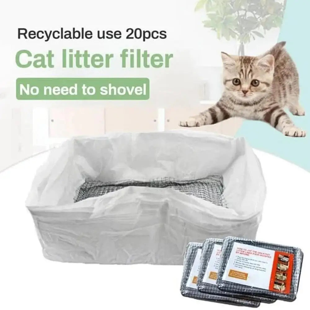 Durable Cat Litter Bags Liners 10Pcs Reusable Cat Litter Liners Bag Pet Hygienic Litter Box Liner Pet Cat Excrement Liners