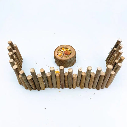 52cm Hamster Toy Fence Hedgehog Hiding House Small Pet Pet High And Low Cage Wooden Arch Bridge Hamster Play Area Wear-resistant