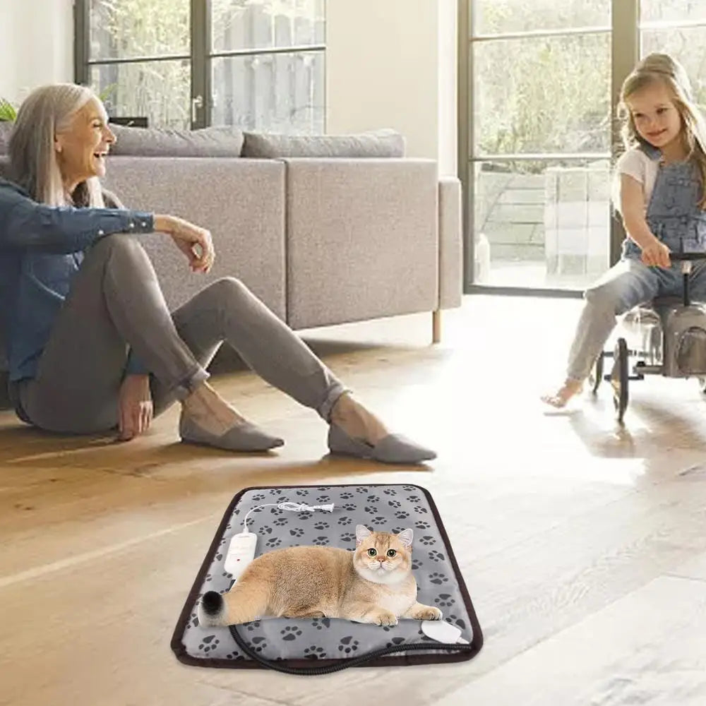 Cat Heating Pad Auto Shut Off Cat Bed Dog Heat Mat Heating Pad Waterproof Thermostat Electric Heated Mat Electric Pet Heated Bed