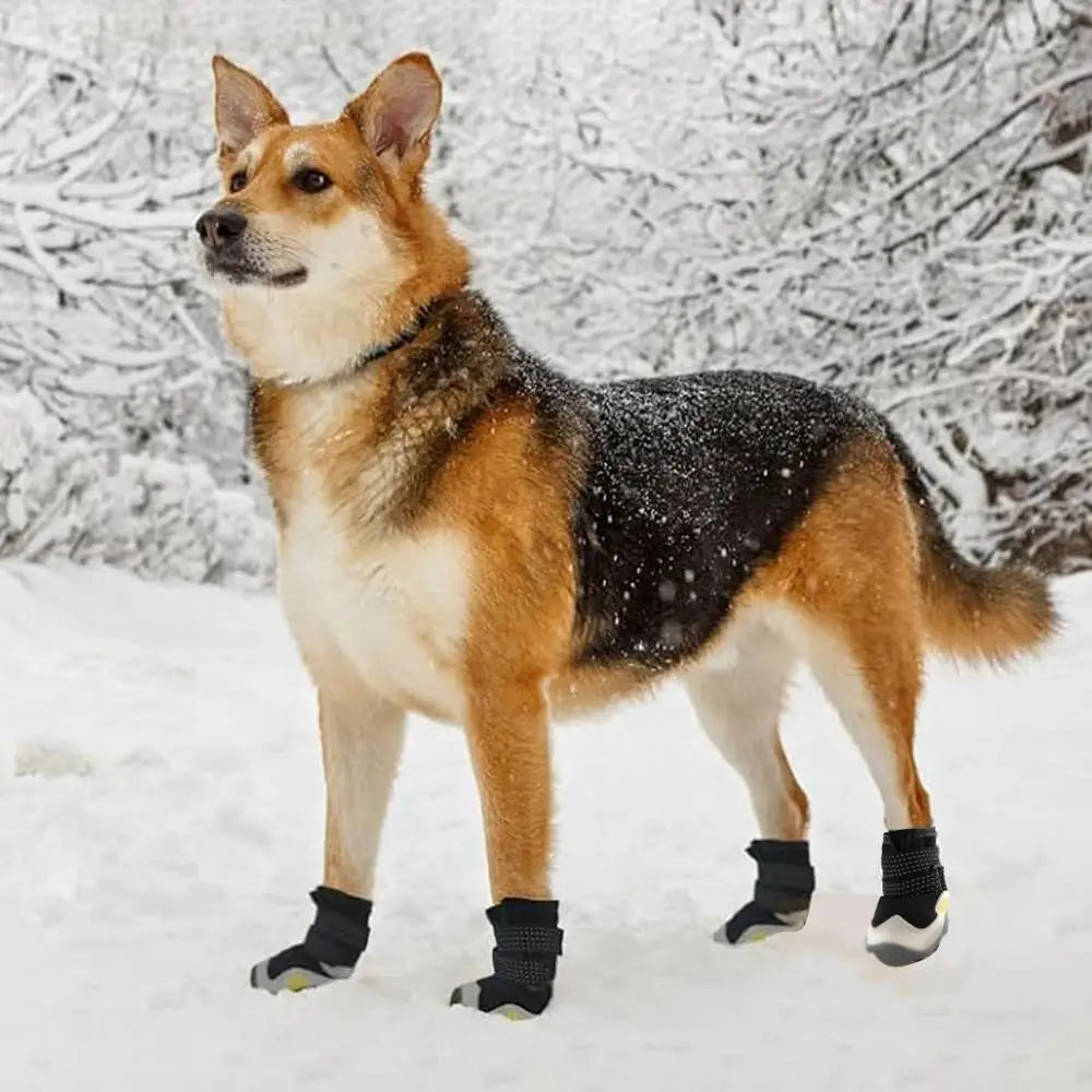 Dog Booties Puppy Booties For Outdoor 4PCS Waterproof Dog Booties Paw Protector For Summer Hot Pavement Winter Snowy Day Outdoor