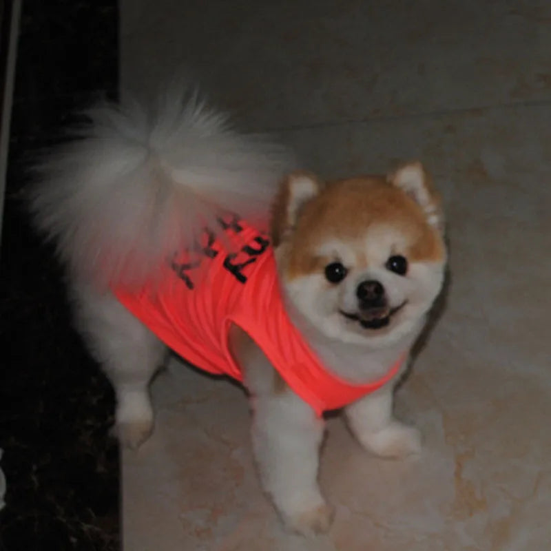 Small Dog Clothes Soft Cotton Puppy Shirt Classic Daddy Mommy Printed T-shirt Pet Vest Clothing for Cats Chihuahua Dog Apparel