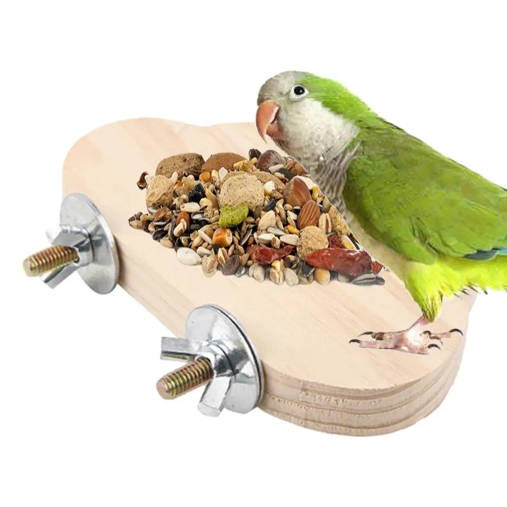 Bird Perches for Cage Natural Wooden Platform Stand for Parrot Bird Perch Stand Toy Stand Playground Budgie Toys Parakeet Cage